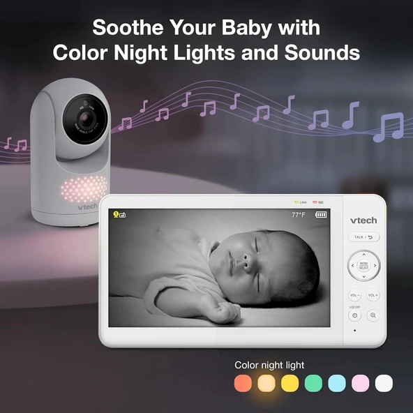 VTech Kamera ve Ses Özellikli, Pan Tilt Zoom - 7 Inc IPS Ekran - 1 Kamera - 5