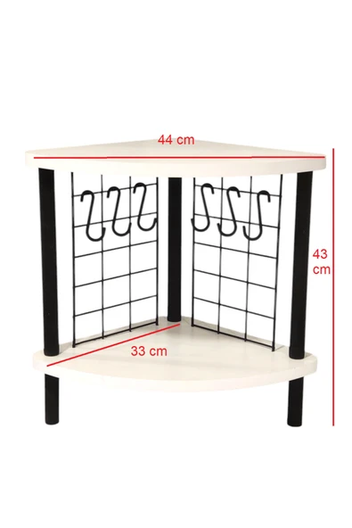 PEKA Mutluluk Köşesi Tezgah Üstü Raf – Mini Kahve Köşesi Ve Baharatlık 6 Kancalı Organizer - Resim 3