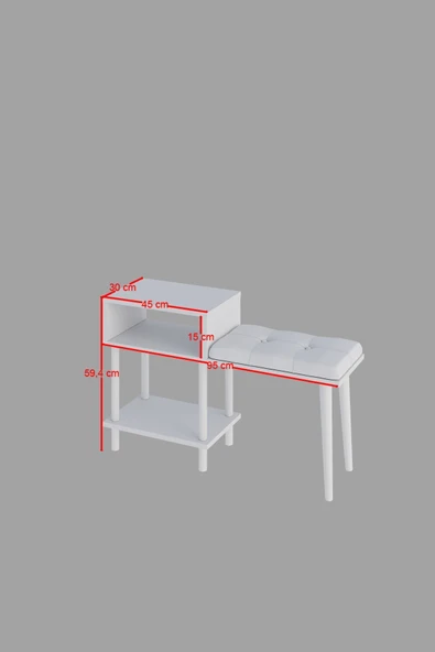 PEKA Puflu Ayakkabılık Raflı Ayakkabılık Iki Raflı Ayakkabılık-antrasit - Resim 5