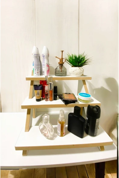 PEKA Masa Düzenleyici Tezgah Üstü Organizer Banyo Rafı Üç Raflı Organizer Banyo - Mutfak Organizer - Resim 2