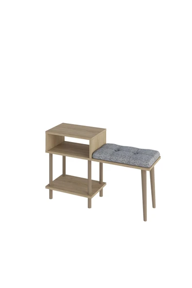 PEKA Puflu Ayakkabılık Raflı Ayakkabılık Iki Raflı Ayakkabılık-safir Meşe - Resim 4