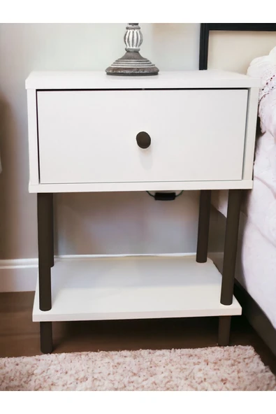 PEKA Yüksek Kalite Komodin Başucu Yan Sehpa Düşer Kapaklı Koltuk Sehpası Çok Amaçlı Ayaklı Raf - Resim 2