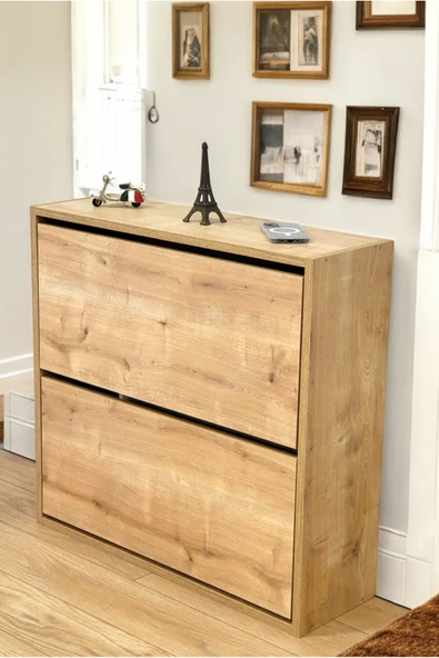 PEKA Düşer Kapaklı Ayakkabılık 4 Bölmeli 2 Kapaklı Kayar Raflı Dolap - 3