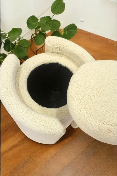 PEKA Çift Kullanımlı Sandıklı Özel Yapım Tedy Kumaş Silindir Puf Bench Sehpa - 3