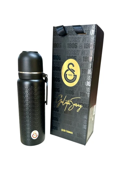 Galatasaray 650ml Lisanslı Çift Katlı Paslanmaz Çelik Termos  Hediye Kutulu