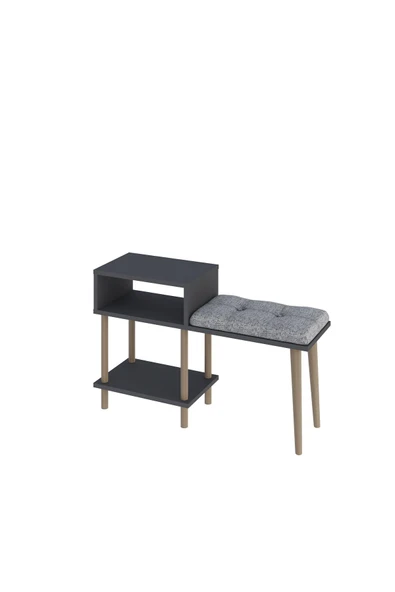 PEKA Puflu Ayakkabılık Raflı Ayakkabılık Iki Raflı Ayakkabılık-antrasit - Resim 4