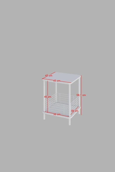 PEKA Yüksek Kalite Yan Sehpa Gazetelik Kare Koltuk Sehpası Çiçeklik Zigon Tel Kafesli Sehpa - Resim 4