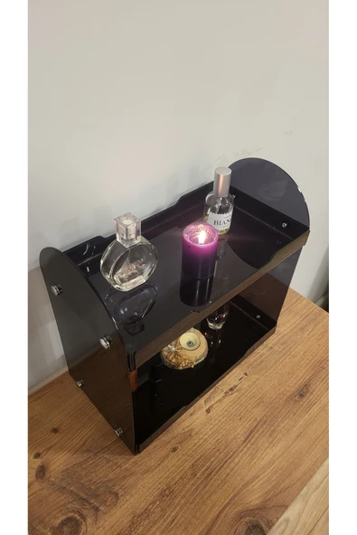 HomeSide İki Katlı Makyaj ve Takı Düzenleyici - Masa Üstü Parfüm Standı, Banyo Organizer Rafı - 4