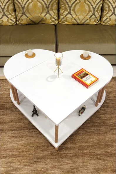 PEKA Çevir Kur 3'ü 1 Arada 2 Raflı Orta Sehpa Ve Dekoratif Yan Sehpa Gazetelikli - Resim 6