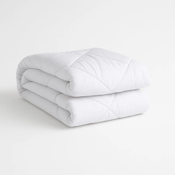 Homedius Luxury %100 Pamuk Kapitoneli Vatkalı Yatak Koruyucu Alez Beyaz 180x200