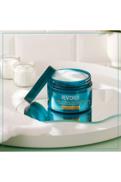 Restorex Keratin & Argan Onarıcı Saç Bakım Maskesi 300 Ml - 4
