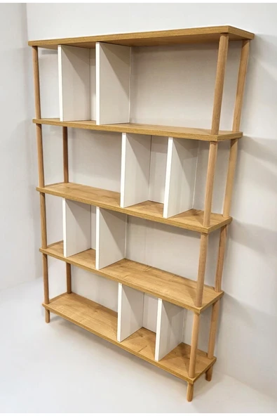 PEKA 5 Raflı Modern Dekoratif Kitaplık Klasörlük Mutfak Rafı Kiler Çok Amaçlı Düzenleyici Raf - Resim 4