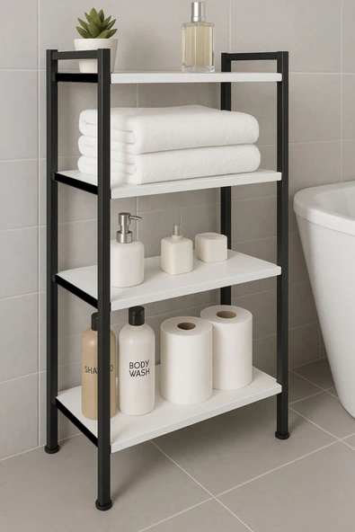 PEKA 4 Raflı Metal Banyo Düzenleyici Çok Amaçlı Raf Mutfak Düzenleyici Dolap - 1
