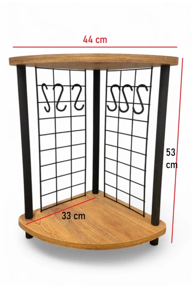 PEKA Harika Kahve Köşesi Tezgah Üstü Raf – Baharatlık 6 Kancalı Organizer - Resim 4