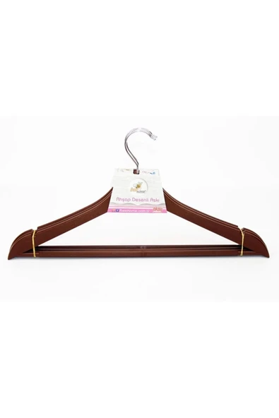 Ahşap Görünümlü Plastik Elbise Askısı 3 Lü Royaleks-AK439 - Resim 2