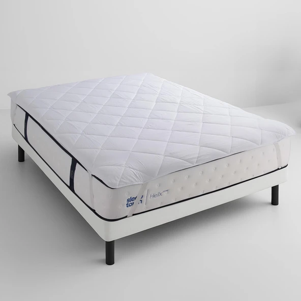 Homedius Luxury %100 Pamuk Kapitoneli Vatkalı Yatak Koruyucu Alez Beyaz 180x200 - 10