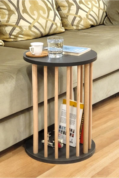 PEKA Ahşap Ayaklı C Sehpa Koltuk Sehpası Yan Sehpa Zigon Sehpa Servis Sehpası ürün görseli 1