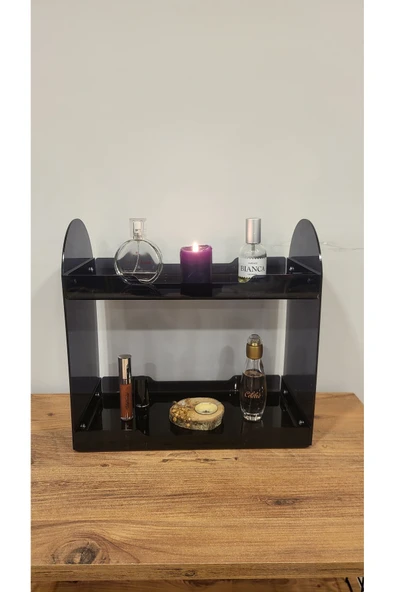 HomeSide İki Katlı Makyaj ve Takı Düzenleyici - Masa Üstü Parfüm Standı, Banyo Organizer Rafı - 3