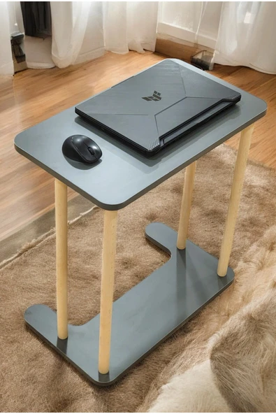 PEKA Yüksek Kalite Tekerlekli Laptop Sehpası Kahvaltı Masası Yan Sehpa - Resim 3