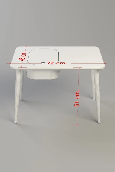 PEKA Çocuk Oyun Ve Aktivite Masası - 1 Tabure - Gri Sepetli - Resim 5