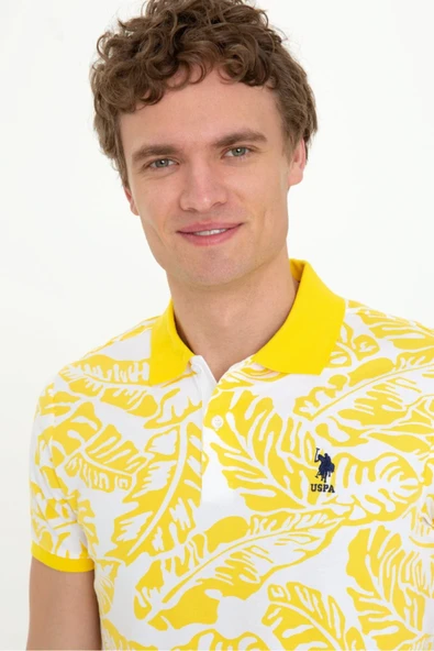 U.S. Polo Assn. Erkek Açık Sarı Polo Yaka T-Shirt - Resim 2