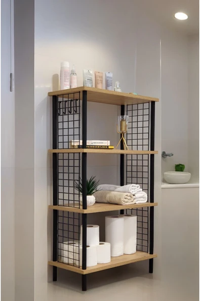 PEKA Çevir Kur Banyo Düzenleyici 4 Raflı Banyo Dolabı Çok Amaçlı Dolap Geniş Kitaplık Mutfak Rafı - 2