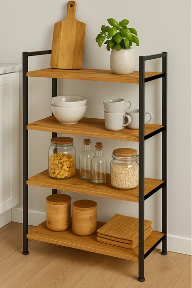 PEKA 4 Raflı Metal Mutfak Düzenleyici Çok Amaçlı Raf Banyo Düzenleyici Dolap