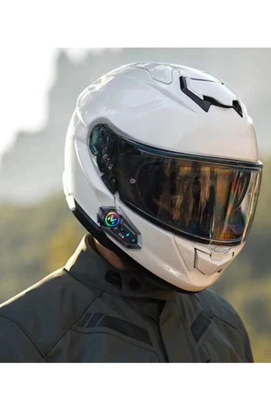Y12  Motor Kask Kulaklık Rgb Modlu Radyolu Motosiklet Kulaklık 5.3 Bluetooth Intercom - 6