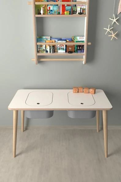 PEKA Çocuk Oyun Ve Aktivite Masası - Gri Sepetli - Resim 2