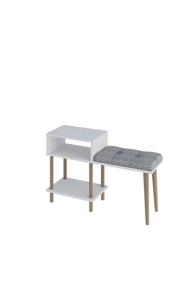 PEKA Puflu Ayakkabılık Raflı Ayakkabılık Iki Raflı Ayakkabılık-beyaz - Resim 4