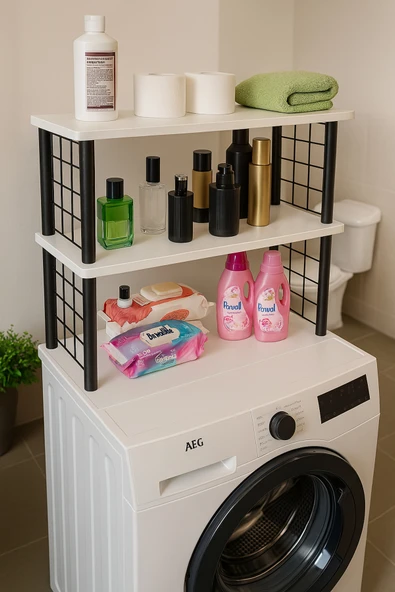 PEKA Çevir Kur 3 Raflı Banyo Düzenleyici – Çamaşır Makinesi Üstü Banyo Rafı