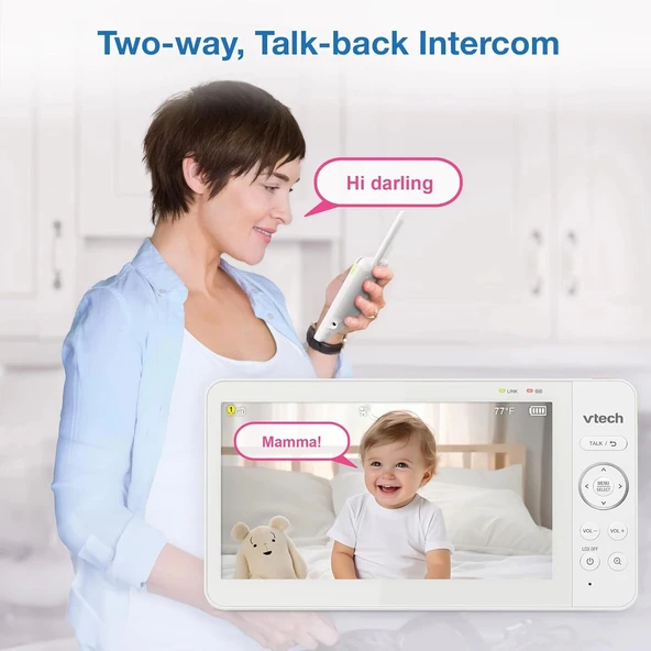 VTech Kamera ve Ses Özellikli, Pan Tilt Zoom - 7 Inc IPS Ekran - 2 Kamera - 5