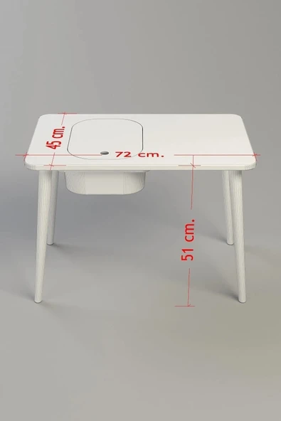 PEKA Çocuk Çalışma Oyun Etkinlik Ve Aktivite Masası Tek Tabureli Sepetli Mdf Ahşap - Resim 3