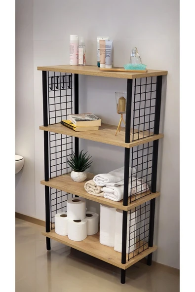 PEKA Çevir Kur Banyo Düzenleyici 4 Raflı Banyo Dolabı Çok Amaçlı Dolap Geniş Kitaplık Mutfak Rafı - 4