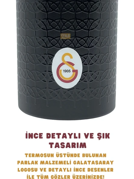 Galatasaray 650ml Lisanslı Çift Katlı Paslanmaz Çelik Termos  Hediye Kutulu - 6