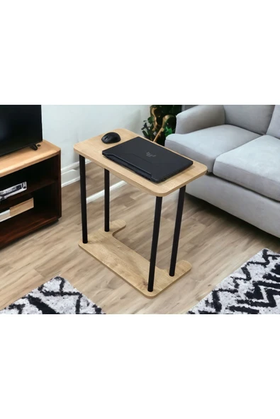 PEKA Yüksek Kalite Tekerlekli Laptop Sehpası Kahvaltı Masası Yan Sehpa - Resim 2