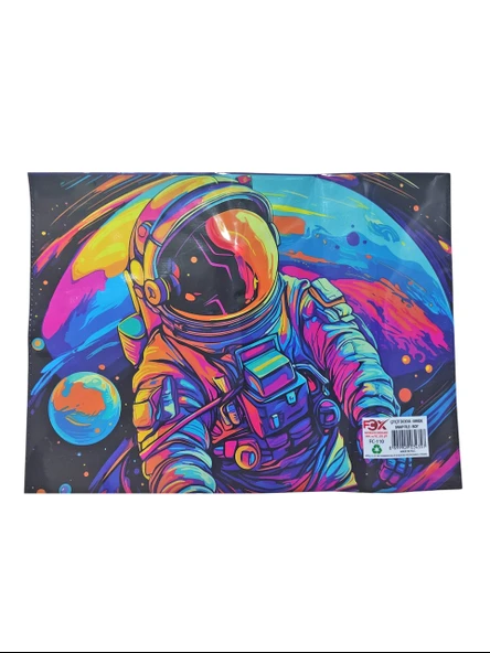 Astronot Desenli Çıt Çıtlı Zarf Dosya - 1 Adet - Resim 2