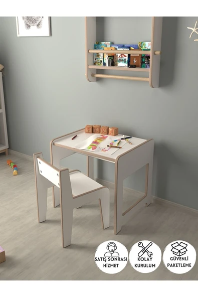 PEKA Montessori Çocuk Oyun Ve Aktivite Masası Ve Sandalye ürün görseli 1