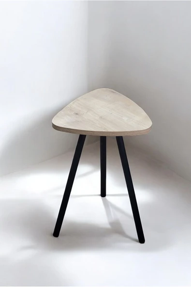 PEKA Yüksek Kalite Tekli Pena Üçgen Zigon Sehpa Çay Sehpası Servis Sehpası Boyalı Ahşap Ayaklı - 4