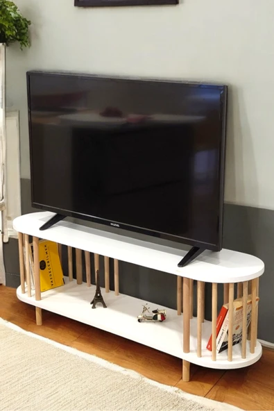 PEKA Tv Sehpası Raflı Tv Ünitesi Televizyon Sehpası Ahşap Ayaklı - 1
