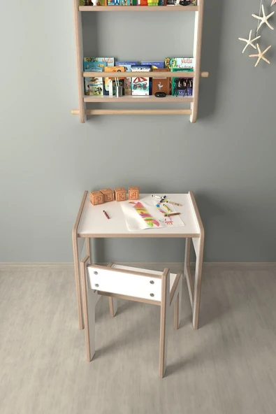 PEKA Montessori Çocuk Oyun Ve Aktivite Masası Ve Sandalye - Resim 2