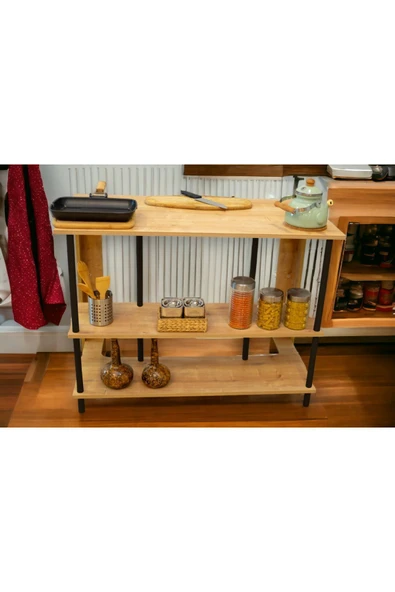 PEKA Yüksek Kalite Mutfak Adası 2 raflı Çok Amaçlı Yemek Masası Bango Bar Masası Kahve Köşesi - Resim 3