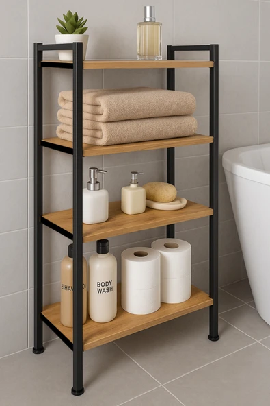 PEKA 4 Raflı Metal Banyo Düzenleyici Çok Amaçlı Raf Mutfak Düzenleyici Dolap - 1