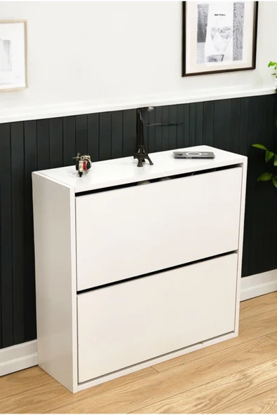 PEKA Düşer Kapaklı Ayakkabılık 4 Bölmeli 2 Kapaklı Kayar Raflı Dolap ürün görseli