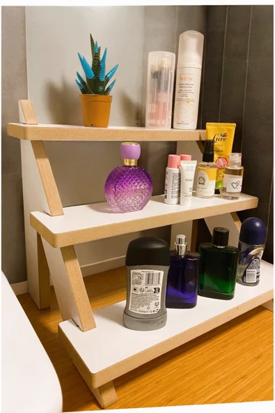 PEKA Masa Düzenleyici Tezgah Üstü Organizer Banyo Rafı Üç Raflı Organizer Banyo - Mutfak Organizer - Resim 3