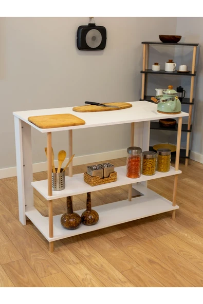 PEKA Mutfak Adası - Beyaz - 120cm x 60cm - Resim 2