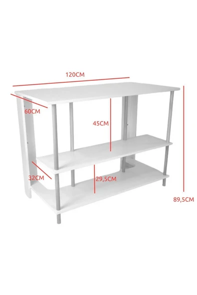 PEKA Yüksek Kalite Mutfak Adası 2 raflı Çok Amaçlı Yemek Masası Bango Bar Masası Kahve Köşesi - Resim 5