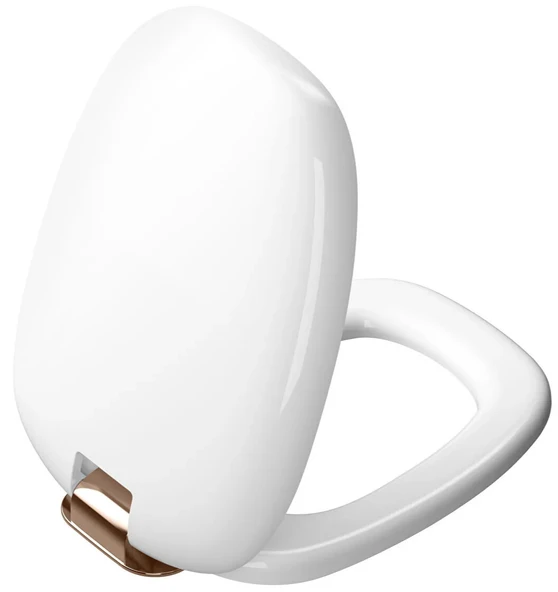 Vitra Plural Klozet Kapağı, Bakır Renk Metal Menteşeli, Yavaş Kapanır, Kolay Sökülebilir, Mat Beyaz, 126-401-029