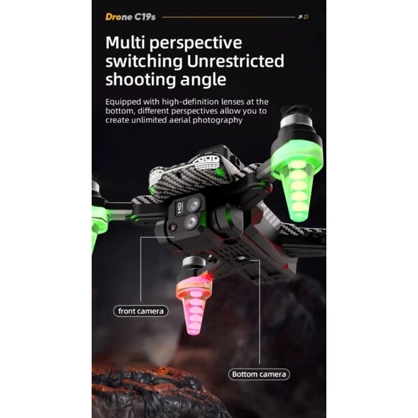 Ozmik C19S Drone 360 derece engel kaçınma karbon fiber drone Wifili 1080p çözünürlüklü - Resim 8