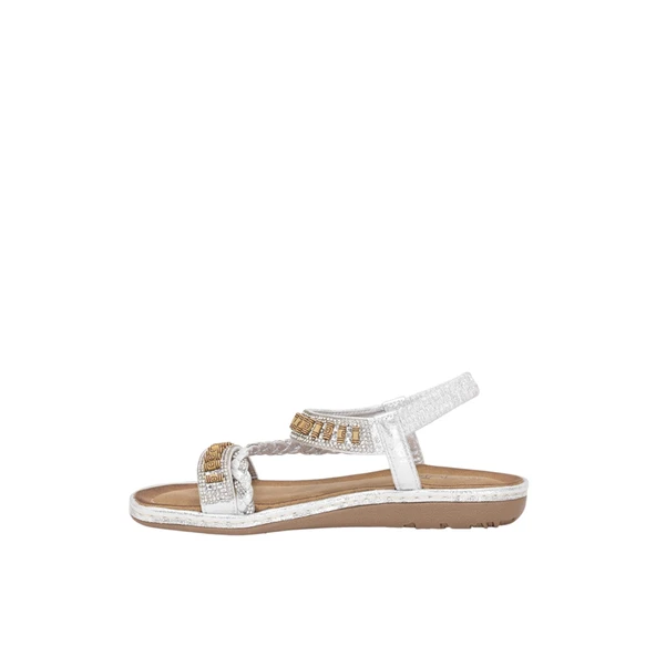 Kadın Taşlı Düz Sandalet 25y152-1 - Resim 10